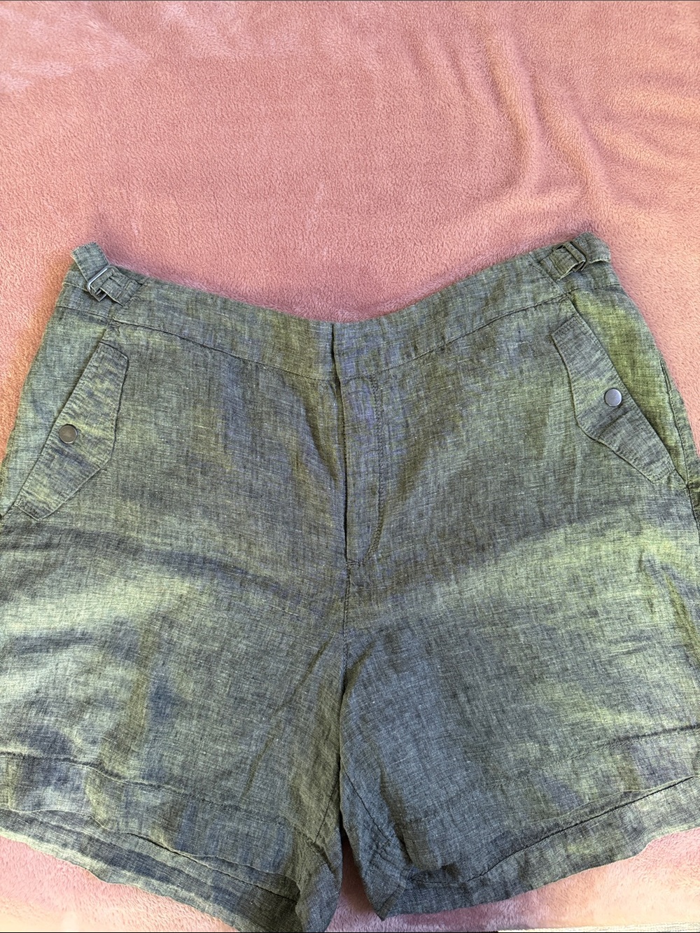 Athleta Olive Green Linen Women's Shorts